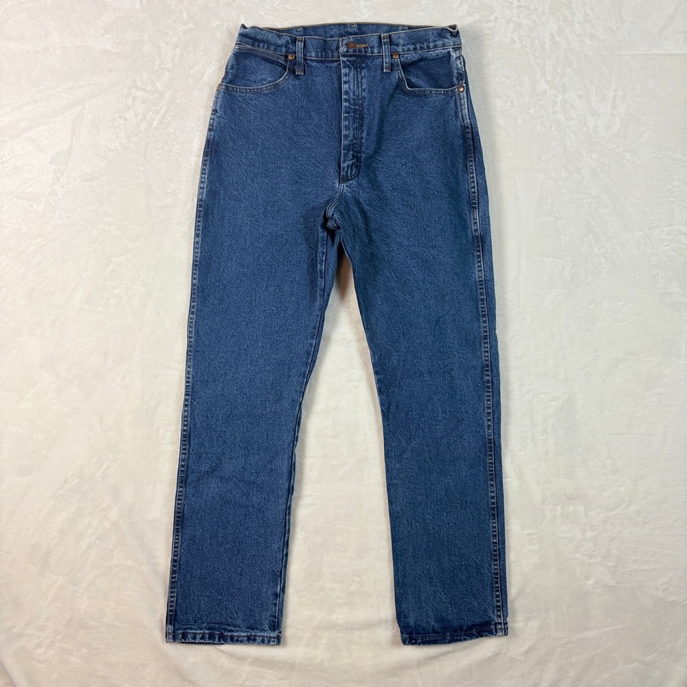 Wrangler Jeans Women 9x32 Blue Excellent High Rise Straight Leg Stretch A001
